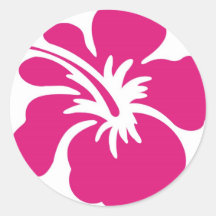 Rosa Hibiskus-Entwurf Aufkleber