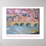 Rosa Himmel über Paris Posterdrucke