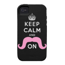 Rosa Hipster-Schnurrbart behalten Ruhe weiterzumac iPhone 4 Hüllen