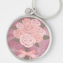 Rosa Hochzeits-Blumenstrauß Keychain Schlüsselanhänger