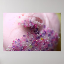 Rosa kleiner Kuchen mit Zuckerfotoplakat