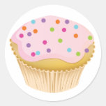 Rosa kleiner Kuchen Runder Aufkleber