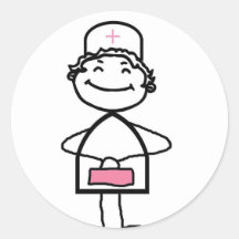 rosa Krankenschwester Sticker