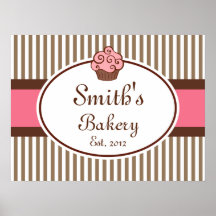 Rosa Kuchen-Bäckerei-Zeichen-Kunst-Druck Posterdrucke
