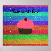 Rosa Kuchenregenbogen-Glitter Plakat