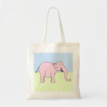 Rosa lachender Elefant Einkaufstaschen