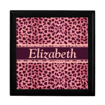 Rosa Leopard-Haut-Muster Schmuckschachteln