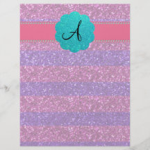 Rosa lila Glittermonogramdiamanten Vollfarbige Flyer
