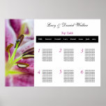 Rosa Lilly Hochzeits-Sitzplatz-Tabellen-Plan Posterdrucke