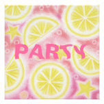 Rosa Limonade"Zitronen" Party Einladungsquadrat