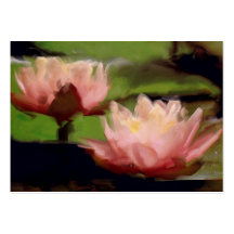 Rosa Lotus in den Ölen ACEO Visitenkartenvorlage