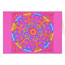 Rosa Mandala-Karte