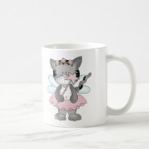 Rosa Miezekatze-Fee Kaffee Tasse