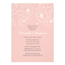 Rosa Mohnblumen-BlumenBrautparty-Einladung