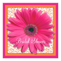 Rosa orange Gerbera-Gänseblümchen-Brautparty-Einla