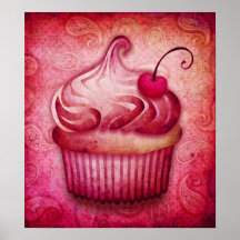 rosa Paisley-Kuchen-Leinwanddruck Posterdrucke