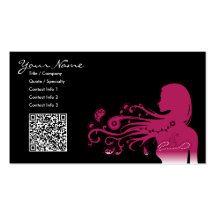 rosa Paisley:  qr Code Visitenkarte