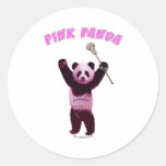 Rosa PandaLacrosse Runde Sticker