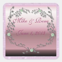 Rosa Perlen, die Aufkleberschablone wedding sind