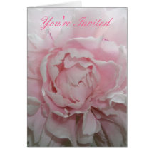 Rosa Pfingstrosen-Hochzeits-Einladungs-Schablone Karten