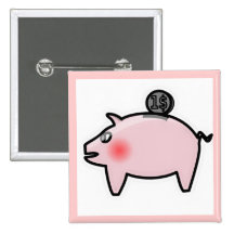 Rosa Piggy Bank Anstecknadelbuttons