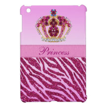 Rosa Prinzessin Crown Zebra Print iPad Minifall