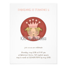 Rosa Prinzessin · Prinzessin 100% Individuelle Einladungen