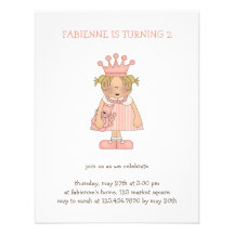 Rosa Prinzessin · Prinzessin u. Miezekatze Personalisierte Ankündigungen