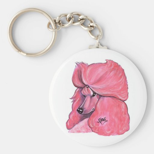 Rosa Pudel Keychain Schlüsselband