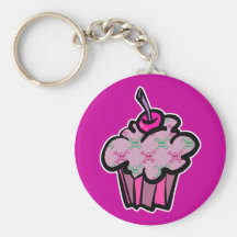 rosa Punkschädelknochenkleiner kuchen Schlüsselbänder