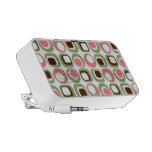 Rosa Retro Quadrate u. Kreise Mini Lautsprecher