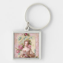 Rosa Rokokos Keychain Schlüsselanhänger