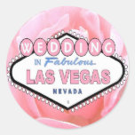 Rosa Rose HOCHZEIT in Las- Vegasaufkleber