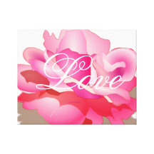 Rosa Rose mit Liebe Gespannter Galerie Druck