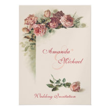Rosa Rosen, die Einladung wedding sind