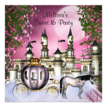 Rosa Rosen-Prinzessin Sweet 16 Geburtstags-Party Personalisierte Einladung
