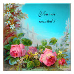 ROSA ROSEN u. JASMINE Aqua-Blau, Turquase, aquamar Einladungen