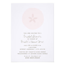 Rosa Sand-Dollar-Brautparty-Einladung
