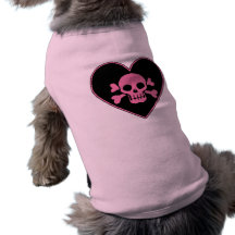 Rosa Schädel im Herzen Haustier Tshirt