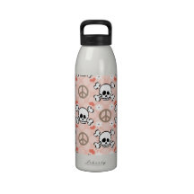 Rosa Schädel-und Kreuz-Knochen-Wasser-Flasche BPA  Trinkflasche