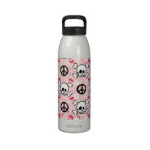 Rosa Schädel-Wasser-Flasche BPA geben frei Wiederverwendbare Wasserflaschen