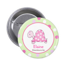 Rosa Schildkröte NAMENSSCHILD Gewohnheits-Knopf Button