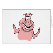 Rosa Schwein auf kundengerechten Produkten Karten