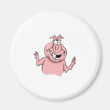Rosa Schwein auf kundengerechten Produkten Kühlschrankmagnet