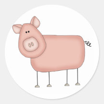 Rosa Schwein-T-Shirts und Geschenke Runde Sticker