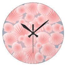 Rosa Seashell-Muster-Wanduhr