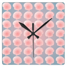 Rosa Seashell-Muster-Wanduhr