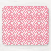 Rosa Seigaiha Muster Mousepad