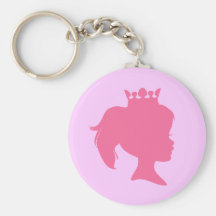Rosa Silhouette-Prinzessin T-shirts und Geschenke Schlüsselband
