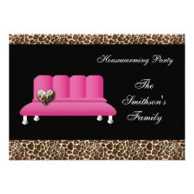 rosa Sofa des Chic, Party Einladung